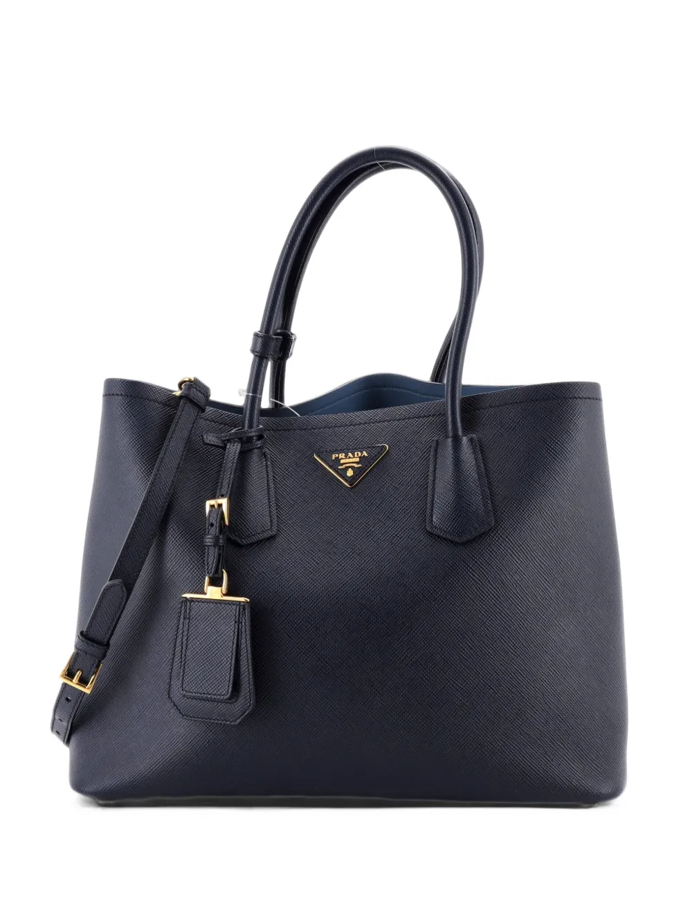 Prada Pre-Owned Cuir Double Saffiano Leather Large tote bag - Bleu