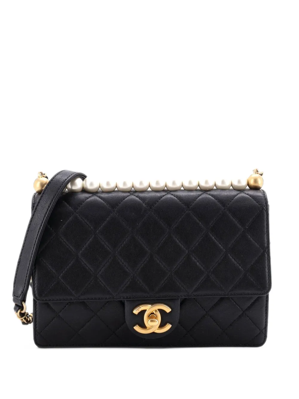 CHANEL Pre-Owned Chic Pearls Flap Bag Quilted Lambskin Small shoulder bag - Schwarz