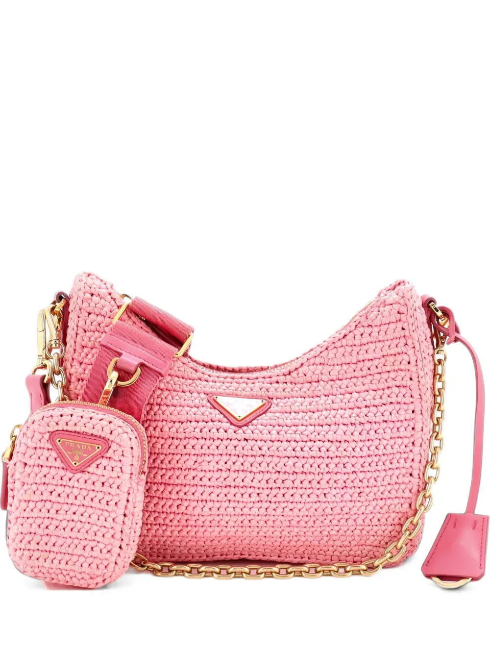 Prada Pre-Owned Re-Edition 2005 Shoulder Bag Raffia Small crossbody bag - Rosa