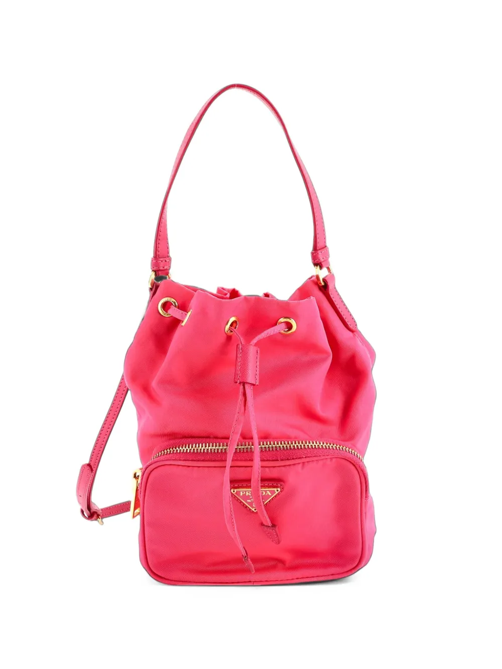Prada Pre-Owned Drawstring Tessuto Small bucket bag - Rosa