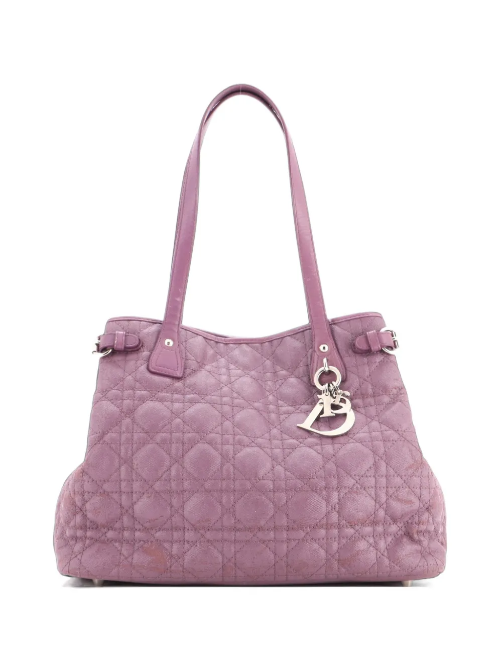 Christian Dior Pre-Owned Kleiner Panarea Cannage Tote Bag aus gestepptem Canvas - Violett