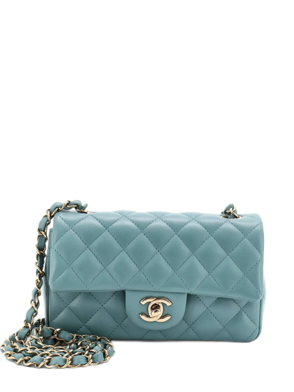 CHANEL Pre-Owned Mini Classic Single Flap Bag Umhängetasche mit Steppung - Grün