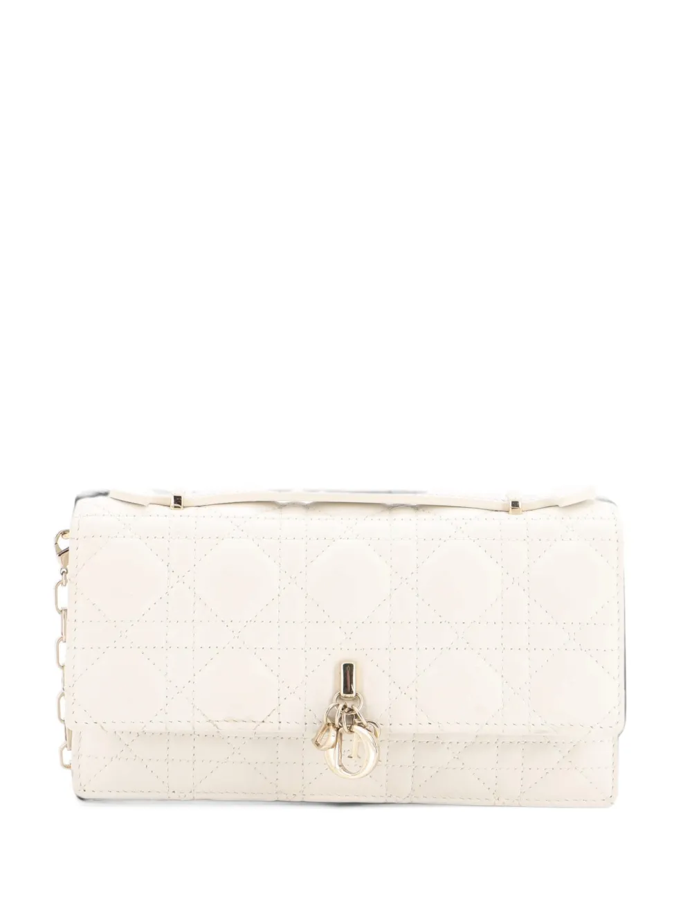 Christian Dior Pre-Owned My Dior Top Handle Flap Bag Cannage Quilt Lambskin Mini crossbody bag - Weiß