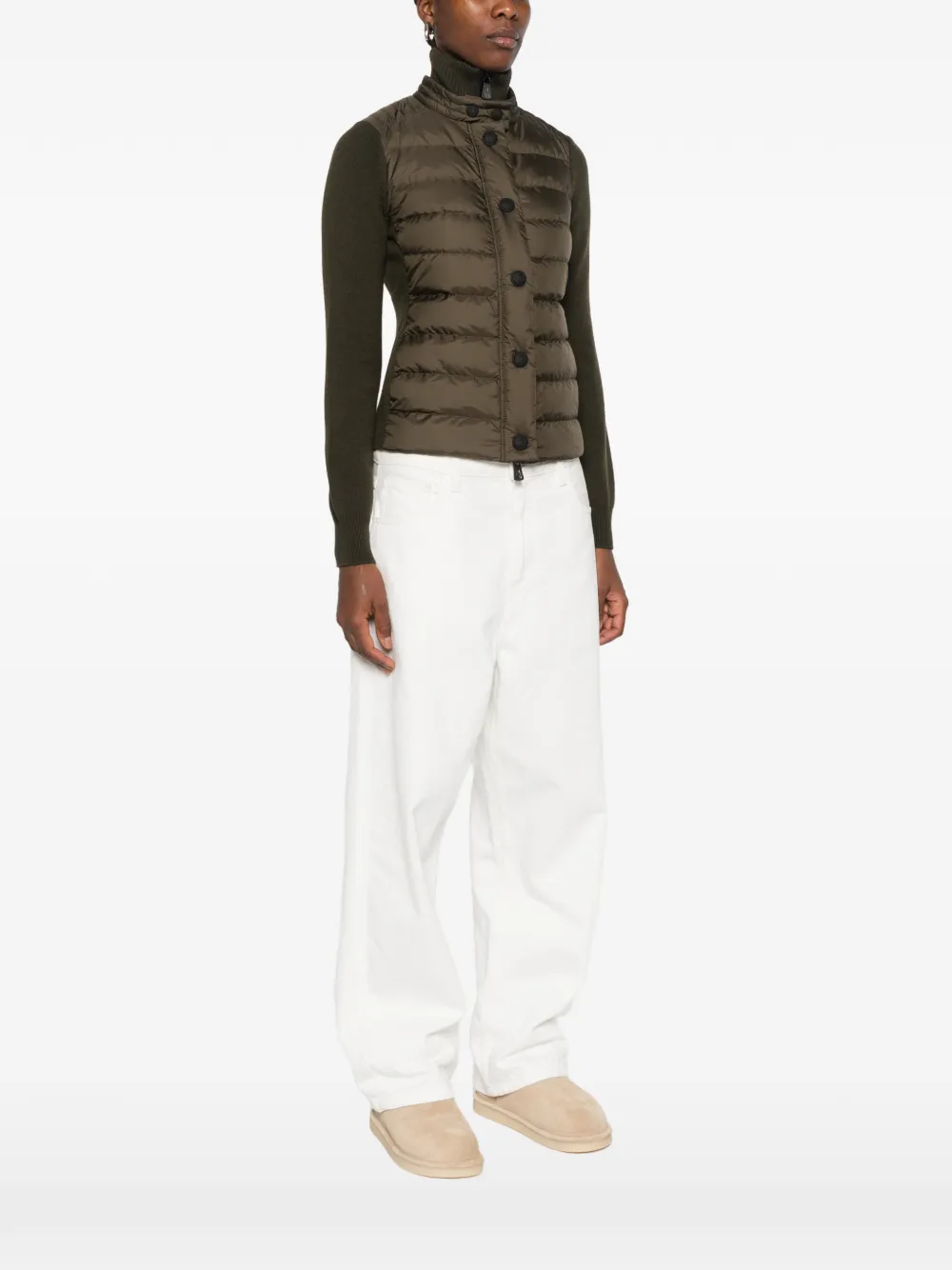 Moncler Grenoble quilted panelled jacket Groen