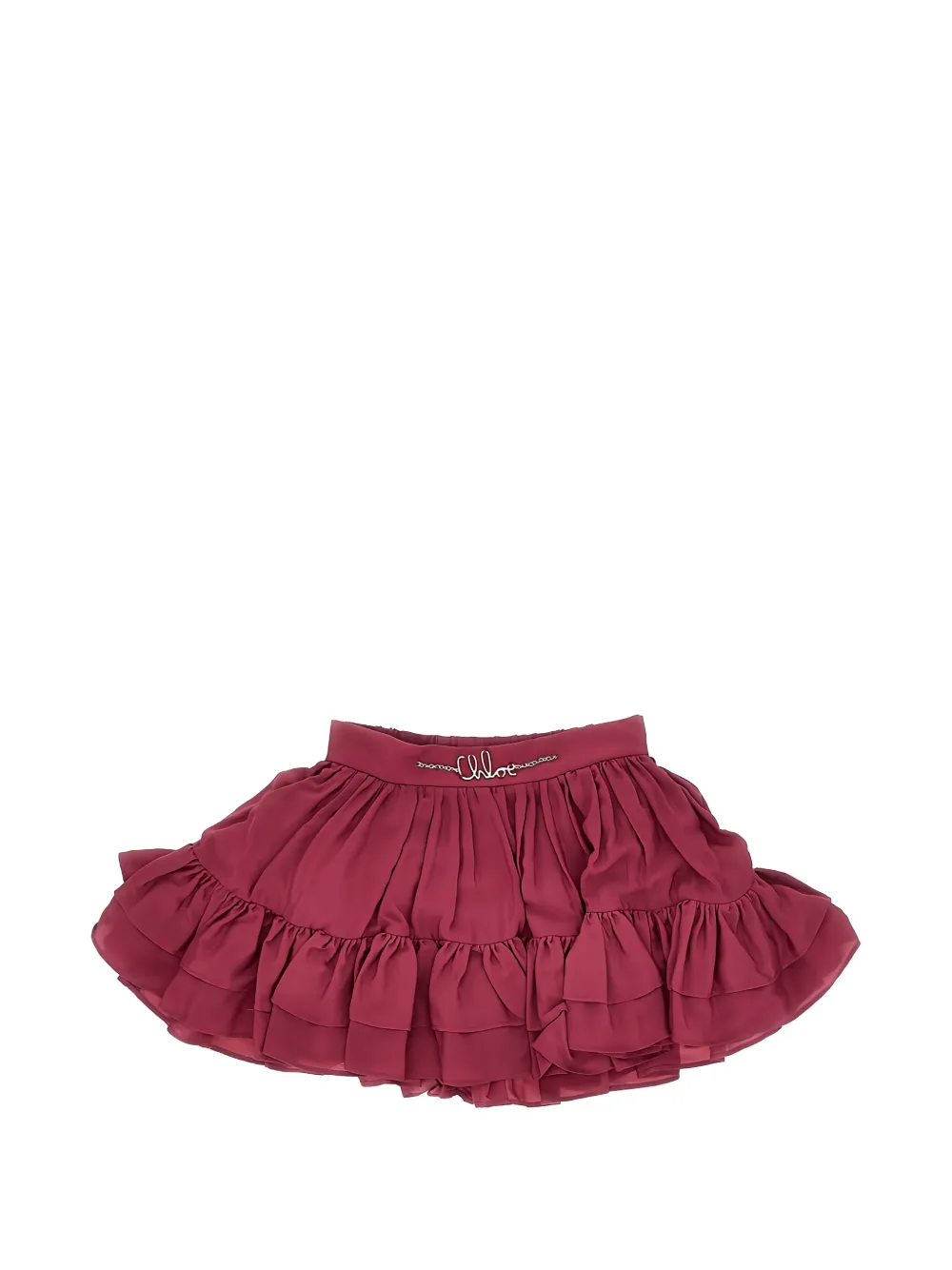 Chloé Kids ruffled tiered mini skirt - Rosso