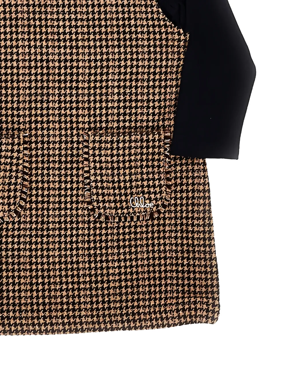 Chloé Kids houndstooth-pattern casual dress Beige