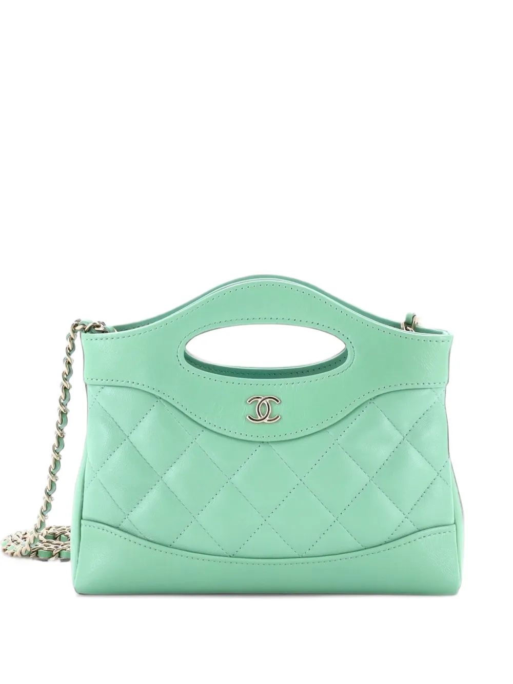 CHANEL Pre-Owned 31 Shopping Bag Clutch with Chain Quilted Lambskin Small crossbody bag - Green
