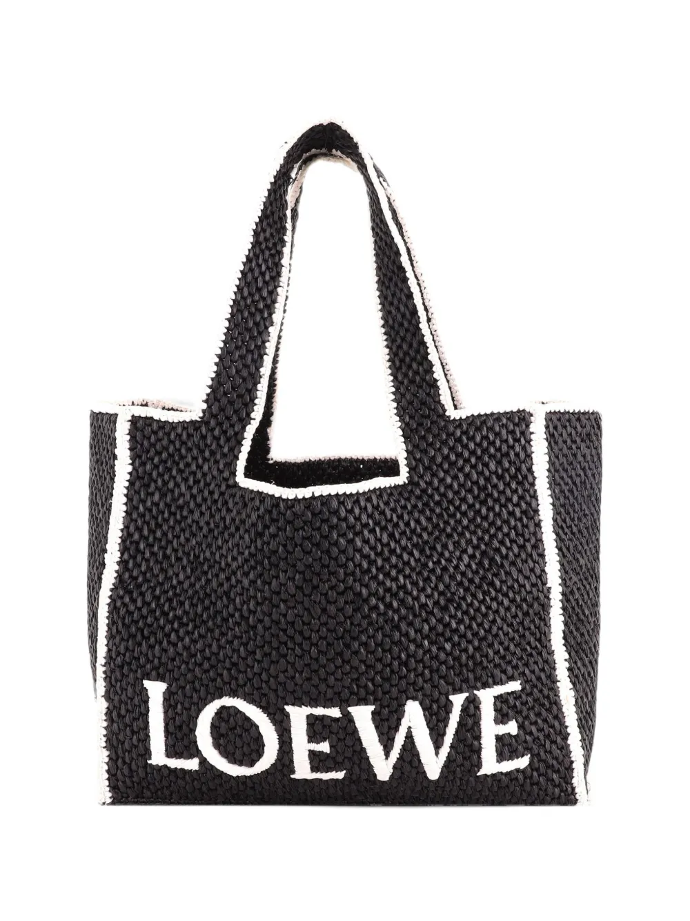Loewe Pre-Owned Paula's Ibiza Logo Raffia Large tote bag - Noir