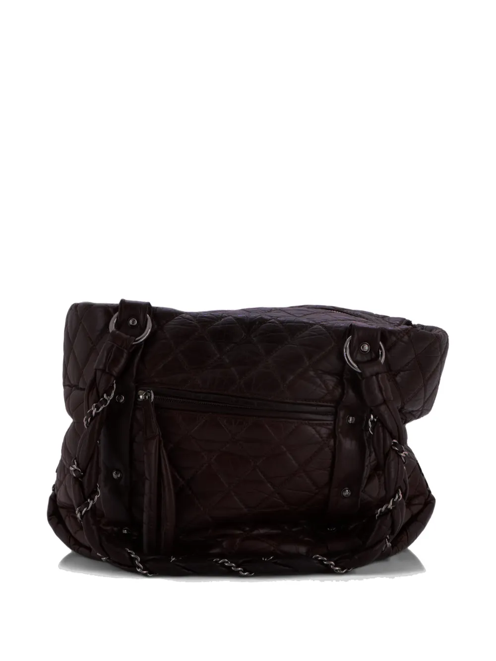 CHANEL Pre-Owned Lady Braid Shopping Quilted Distressed Lambskin Medium tote bag - Brown