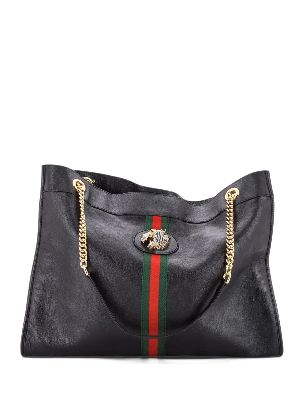 Gucci Pre-Owned Rajah Chain Leather Large tote bag - Noir