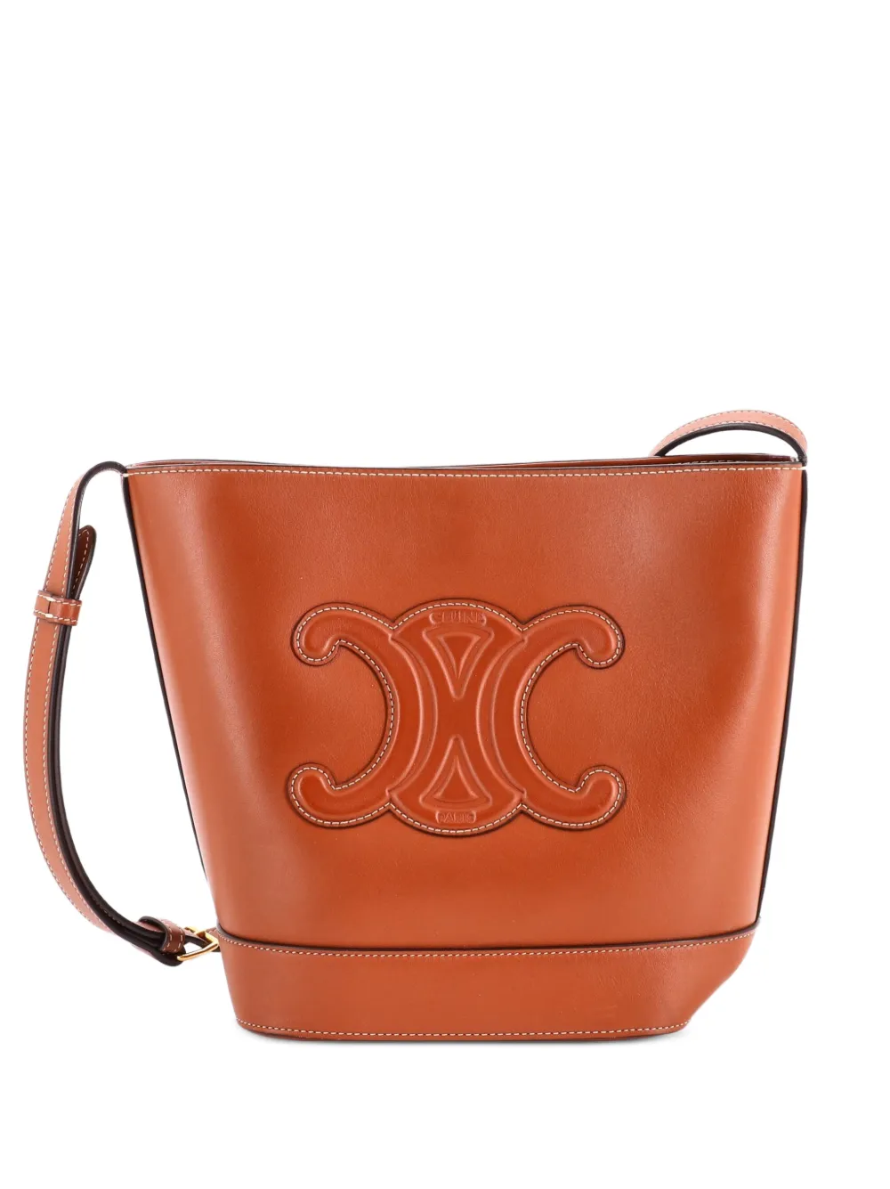 Celine Pre-Owned Cuir Triomphe Leather Small bucket bag - Marrone