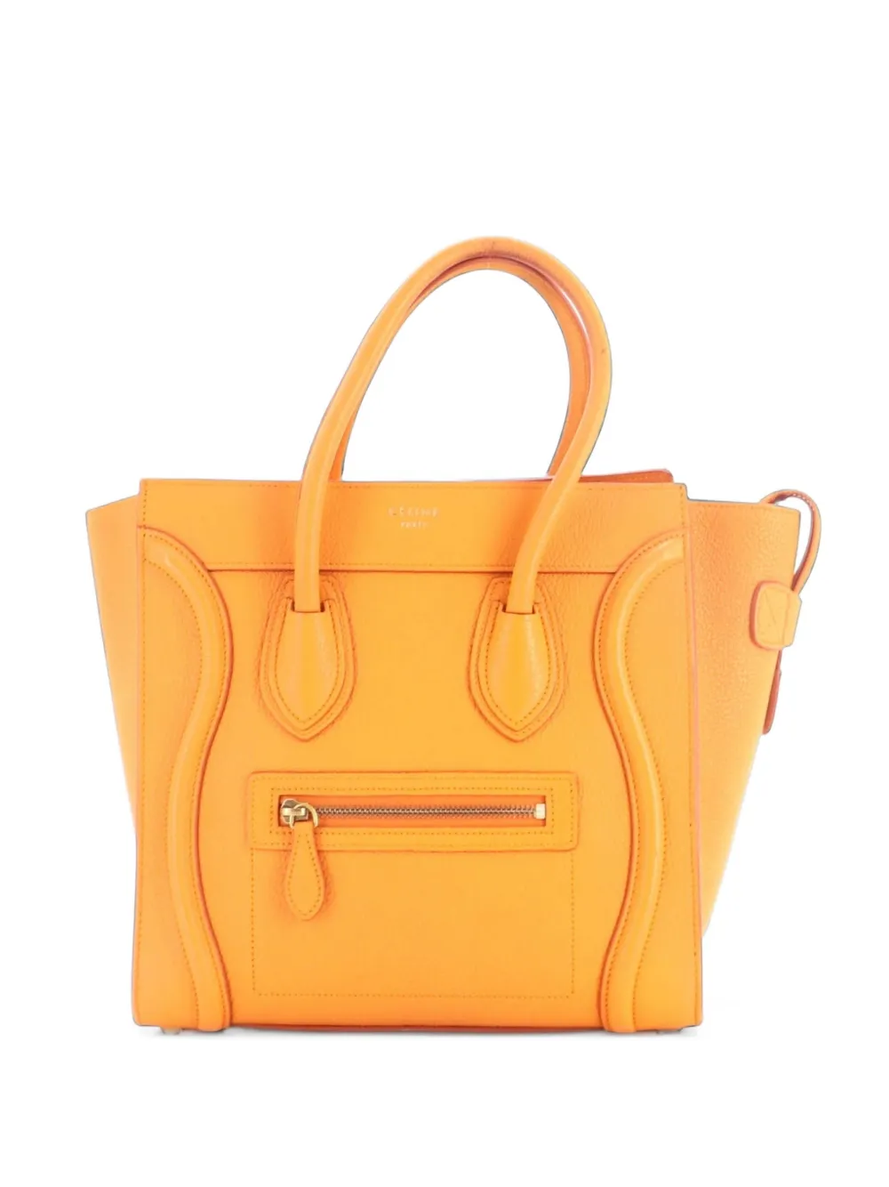 Celine Pre-Owned Luggage Bag Grainy Leather Micro tote bag - Orange