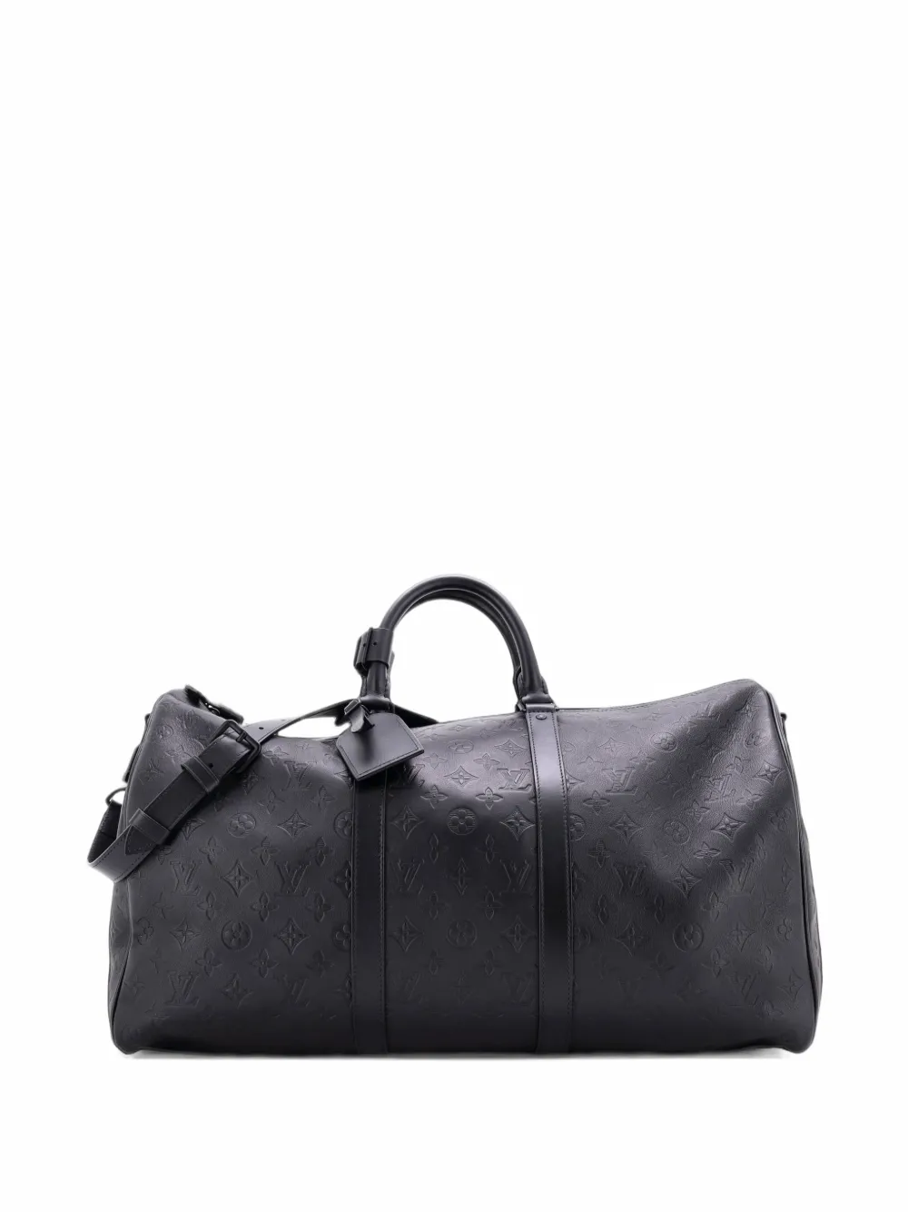 Louis Vuitton Pre-Owned Keepall Bandouliere Bag Monogram Shadow Leather 50 travel bag - Nero