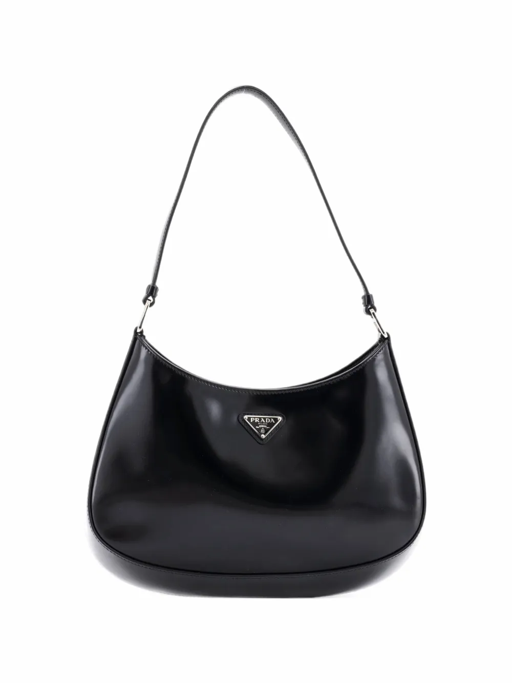 Prada Pre-Owned Cleo Shoulder Bag Spazzolato Leather Medium hobo bag - Nero