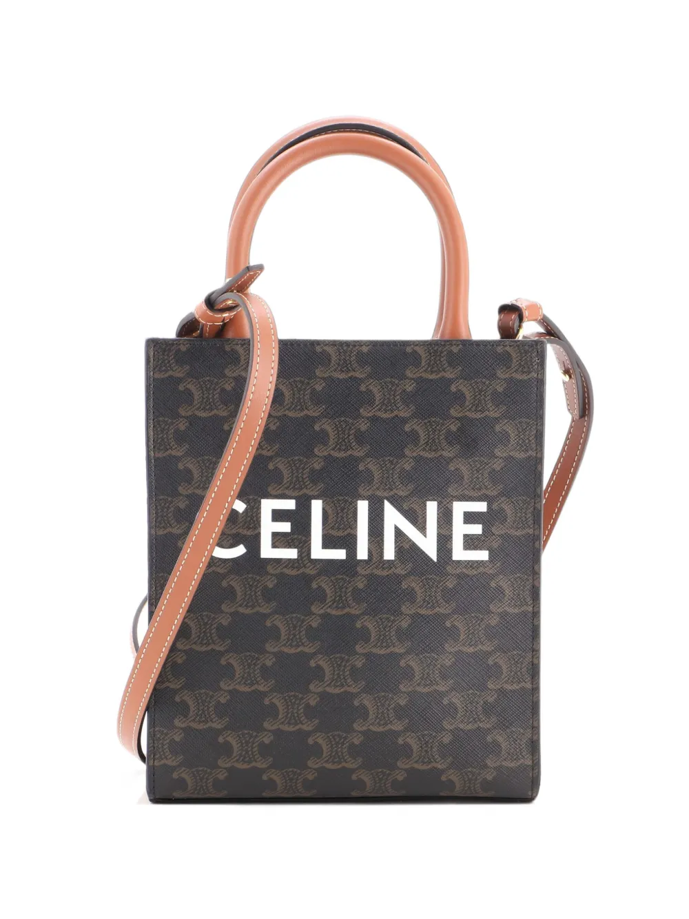Celine Pre-Owned Längliche Cabas Triomphe Mini-Satchel-Tasche - Braun