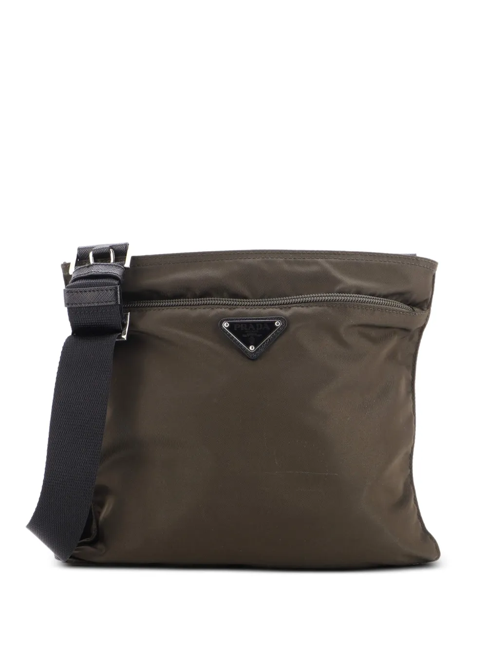 Prada Pre-Owned Front Pocket Messenger Bag Tessuto Medium crossbody bag - Green