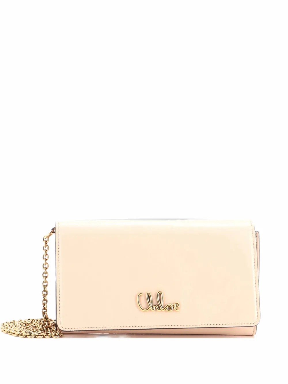Chloé Pre-Owned Iconic Flap Wallet on Chain Leather crossbody bag - Toni neutri