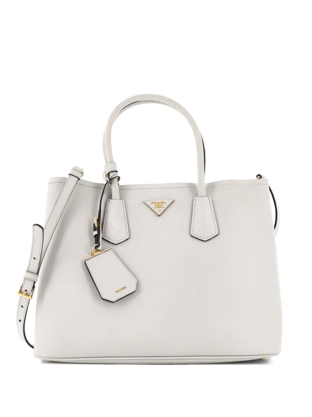 Prada Pre-Owned Cuir Double Saffiano Leather Large tote bag - White