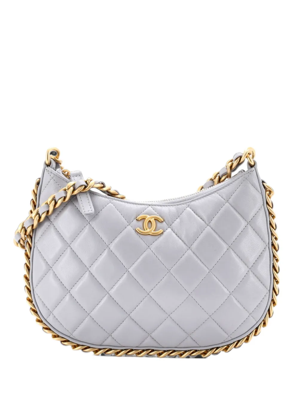 CHANEL Pre-Owned CC Chain Around Quilted Lambskin hobo bag - Grau