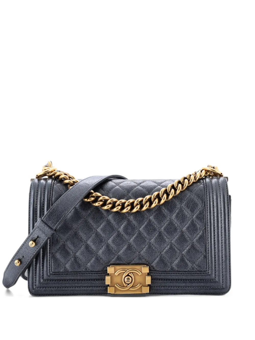 CHANEL Pre-Owned Boy Flap Bag Quilted Iridescent Calfskin Old Medium shoulder bag - Grau