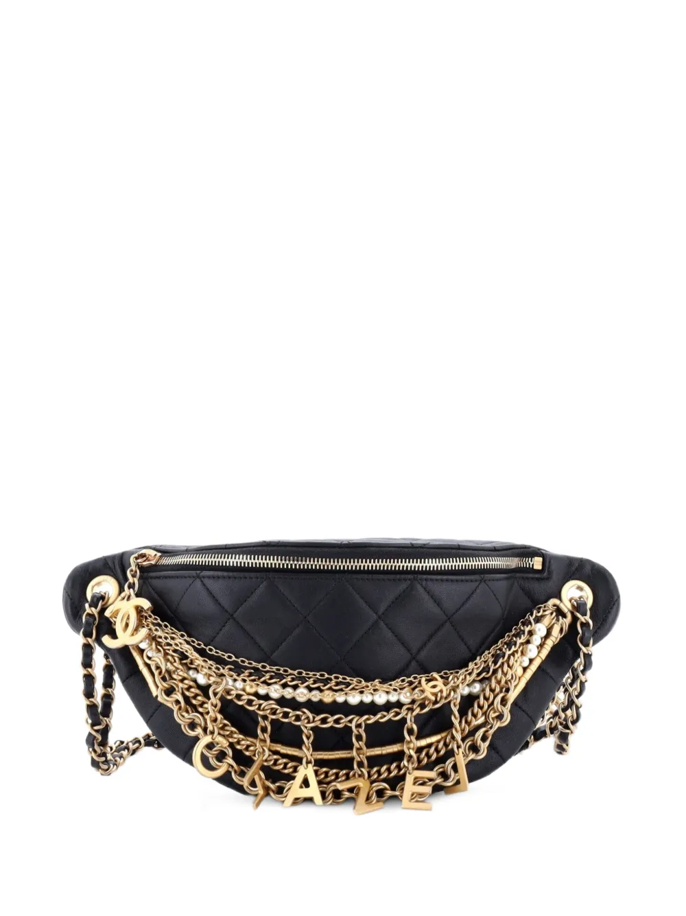 CHANEL Pre-Owned All About Chains Waist Bag Quilted Lambskin belt bag - Schwarz
