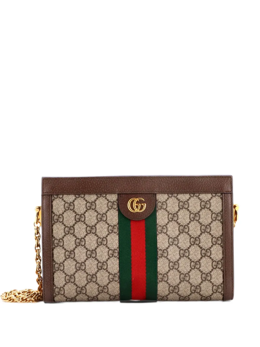 Gucci Pre-Owned Ophidia Chain Shoulder Bag GG Coated Canvas Small crossbody bag - Brown