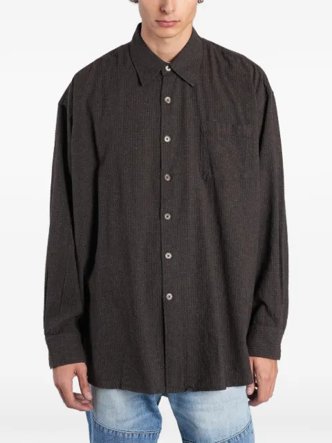 OUR LEGACY Borrowed shirt truffle check grid cloth