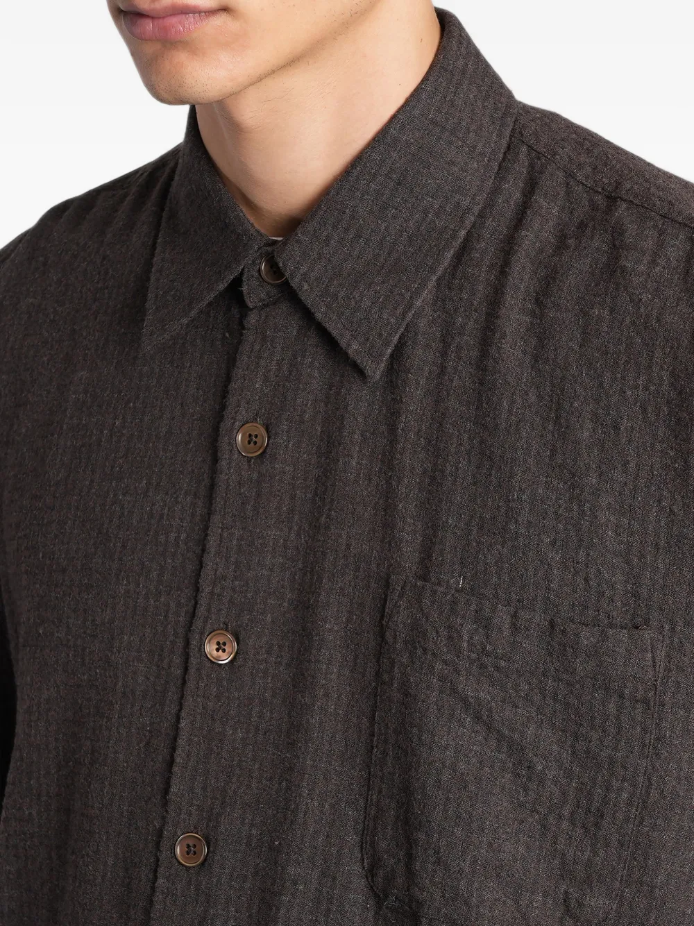 OUR LEGACY Borrowed shirt truffle check grid cloth Bruin