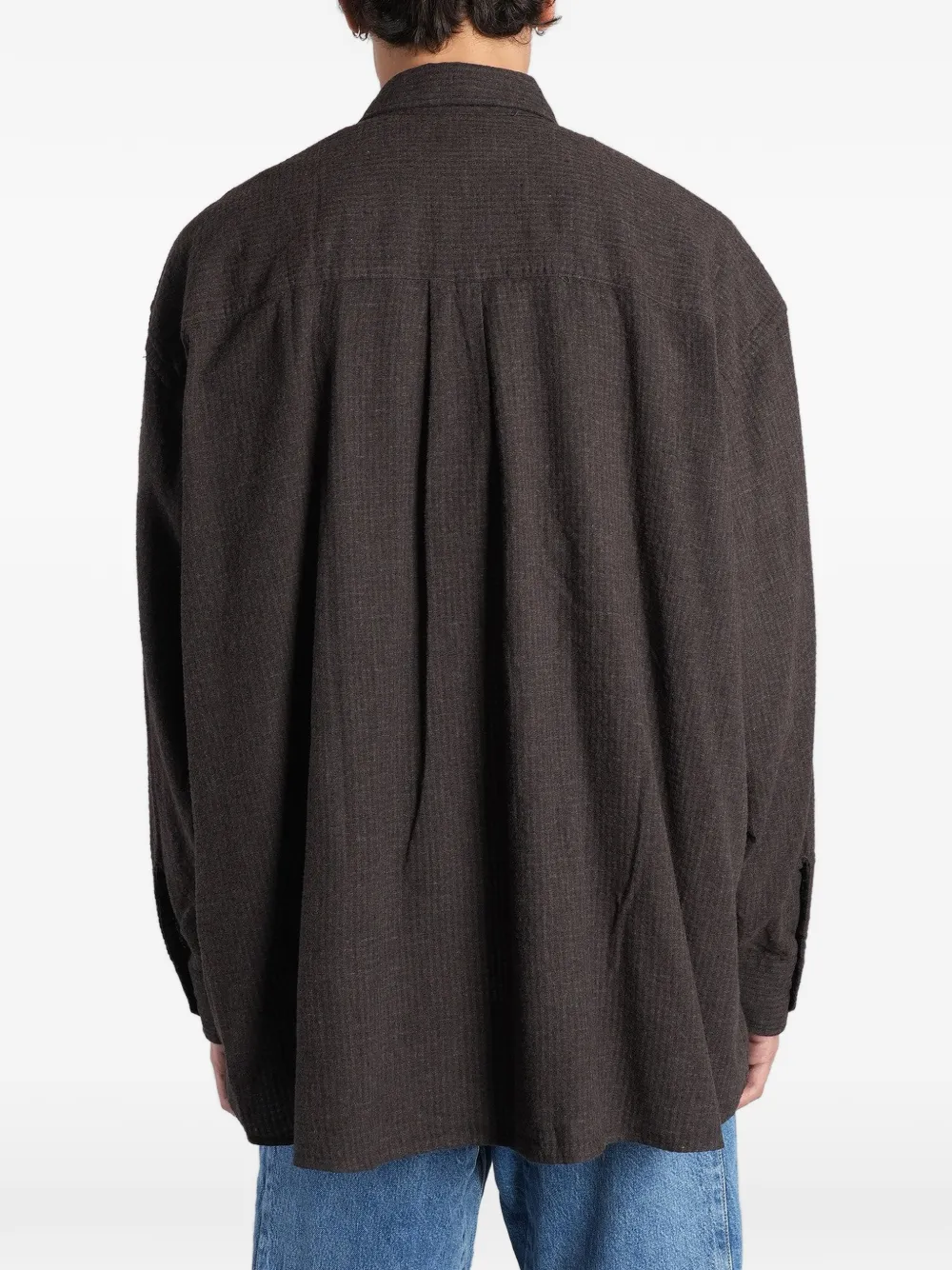 OUR LEGACY Borrowed shirt truffle check grid cloth Bruin