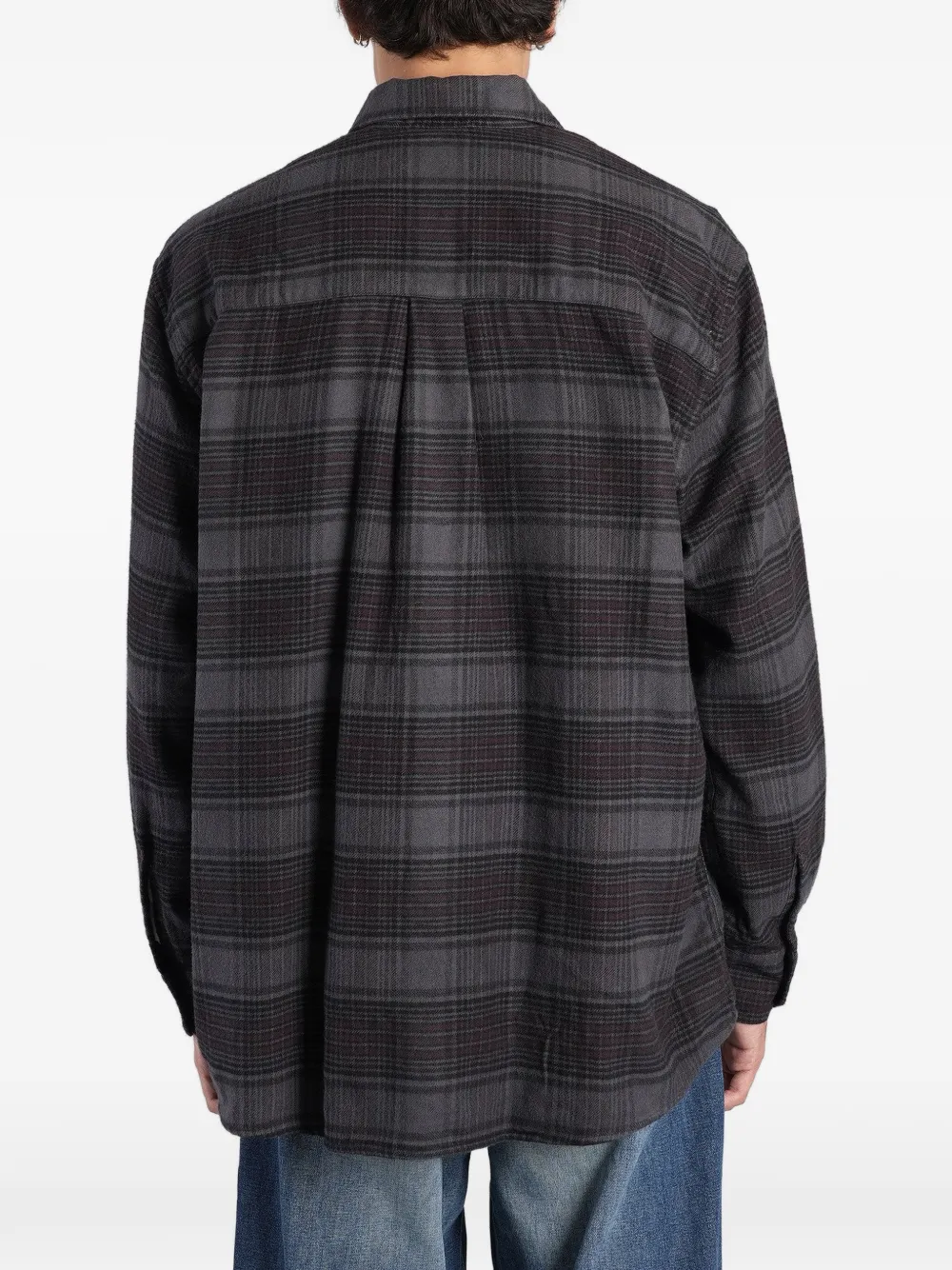 OUR LEGACY Above shirt faded nocturne check flannel Grijs