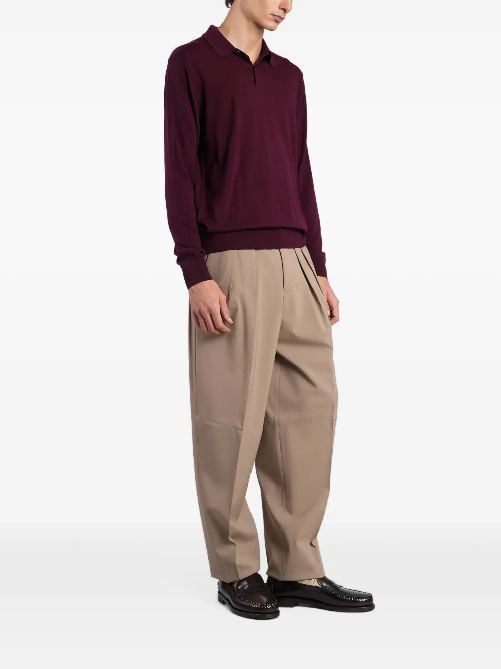 PT Torino pleated straight-leg trousers Bruin