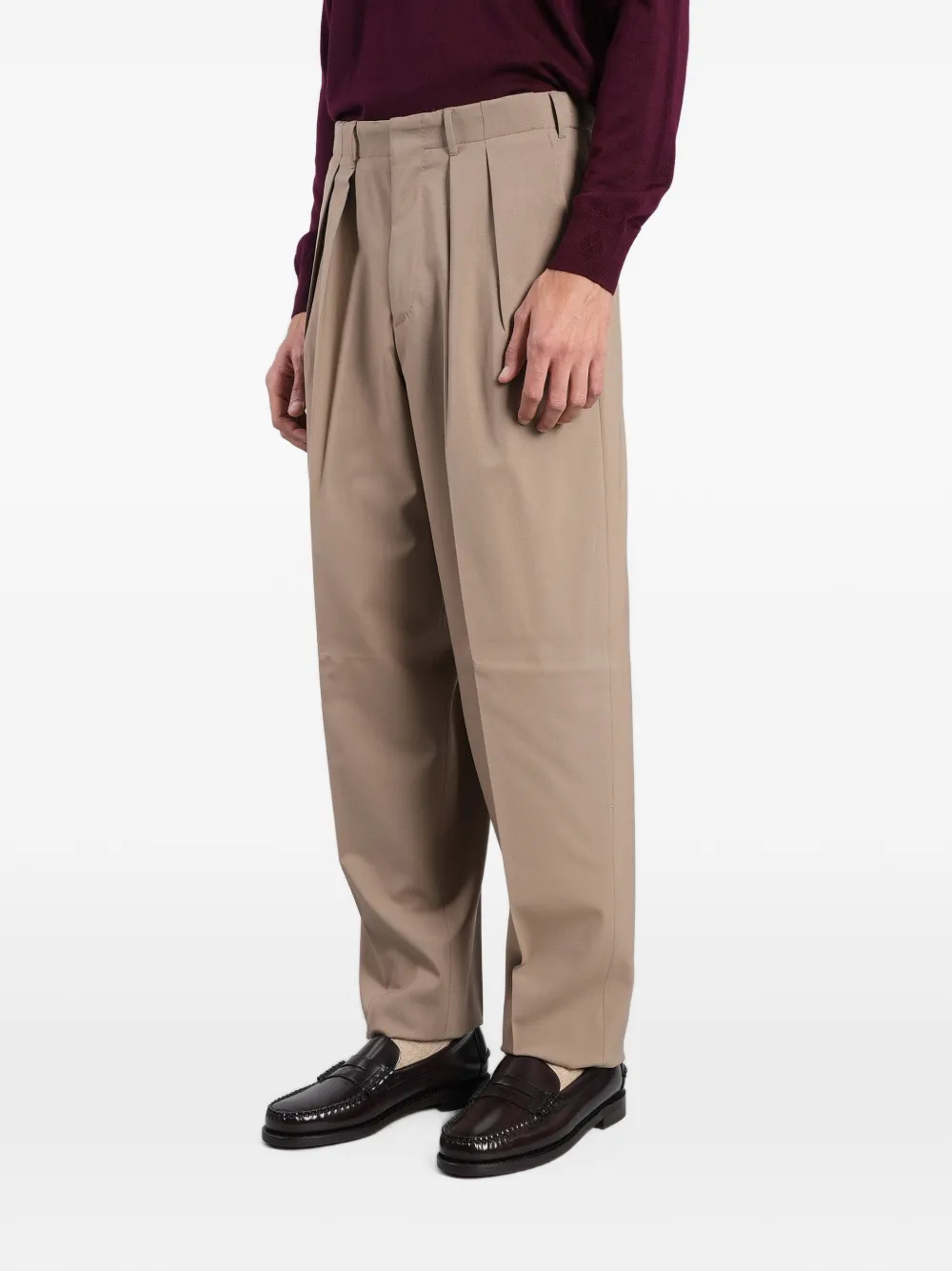 PT Torino pleated straight-leg trousers Bruin