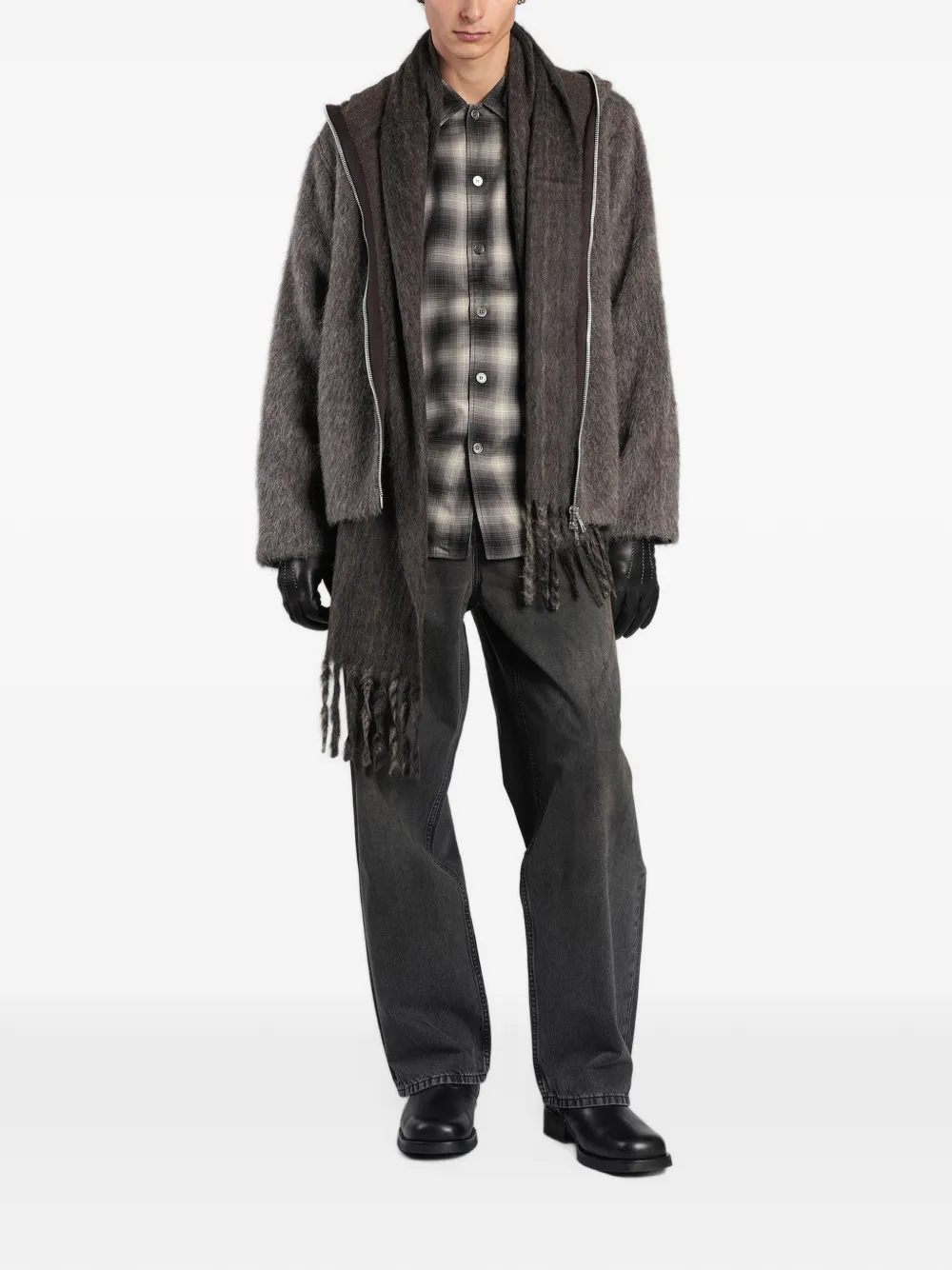 OUR LEGACY Every shirt taos check saloon tencel Zwart