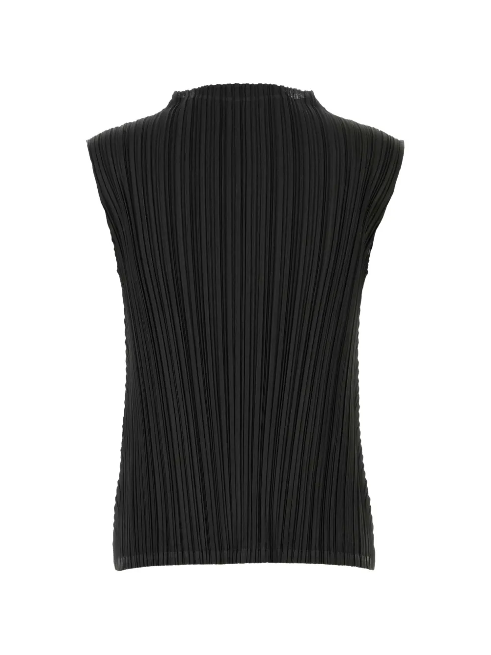 Pleats Please Issey Miyake Mellow pleated sleeveless top Zwart