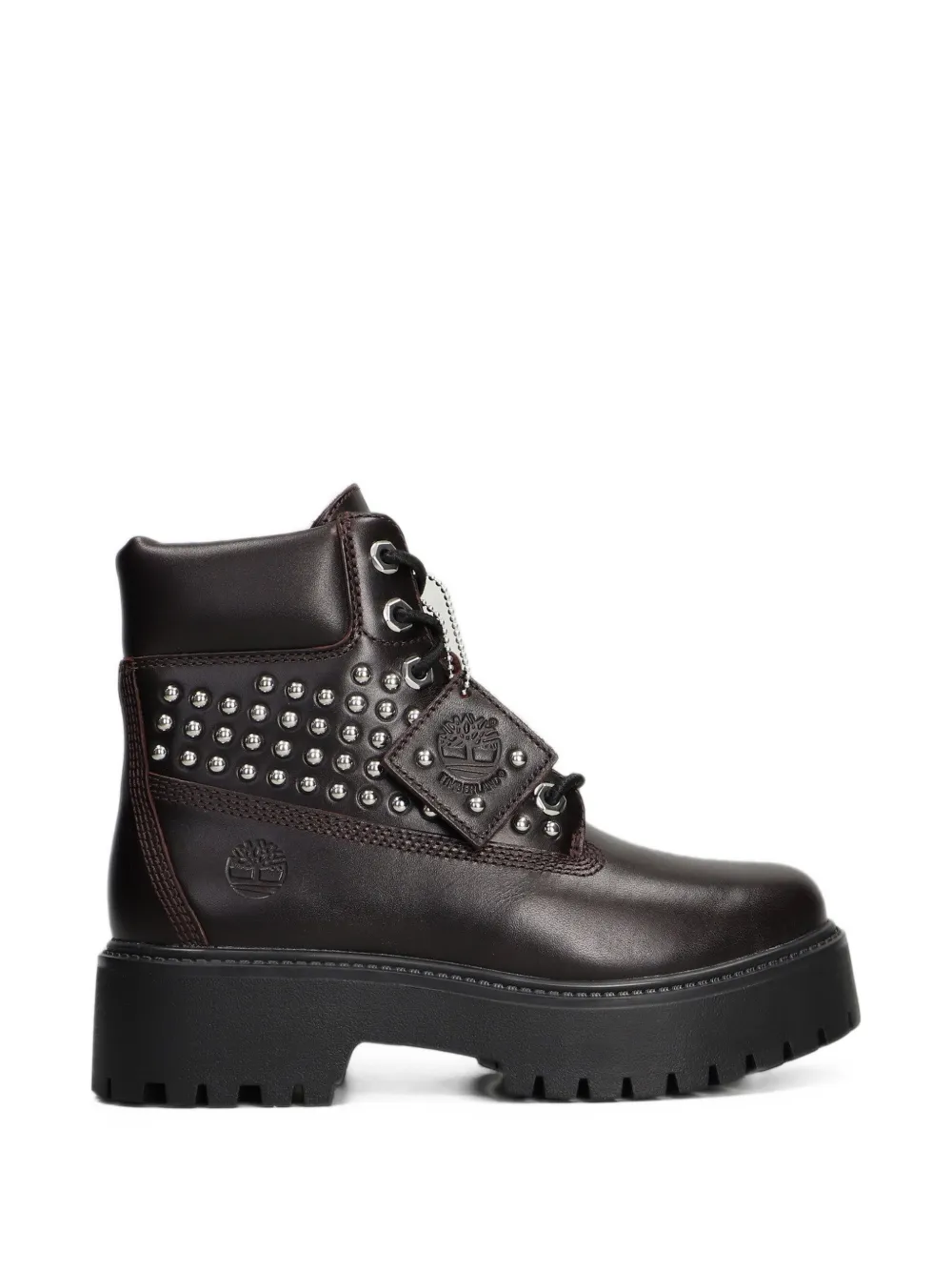 Timberland Stone Street stud-embellished platform combat boots - Red