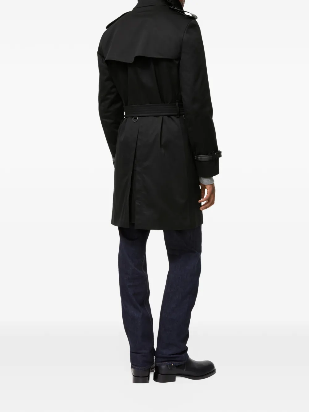 Burberry mid-length gabardine Kensington trench coat Zwart