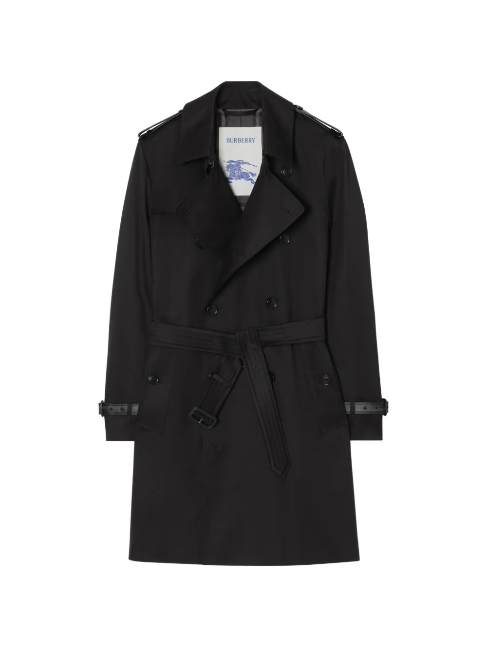 Burberry mid-length gabardine Kensington trench coat - Noir