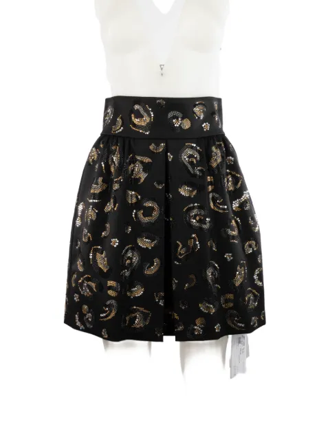 Genny crystal-embellished pleated skirt