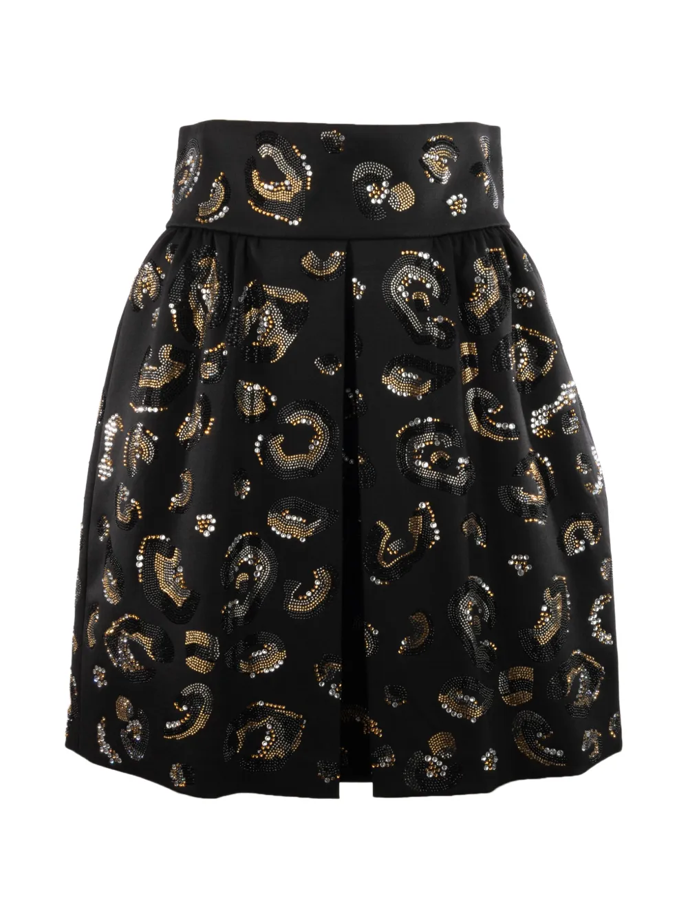 Genny crystal-embellished pleated skirt - Nero