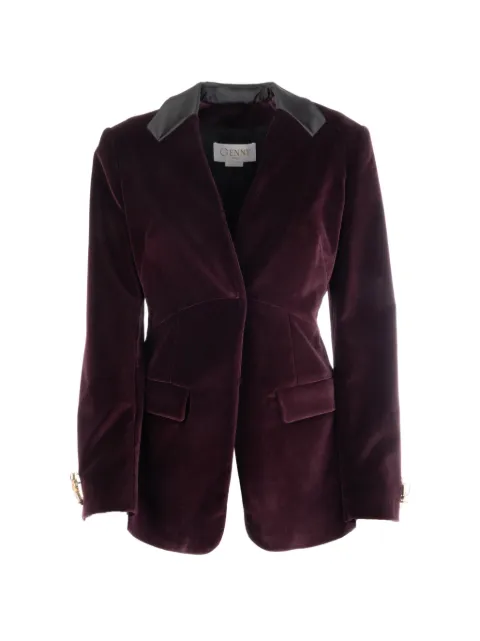 Genny velvet pleated-back blazer