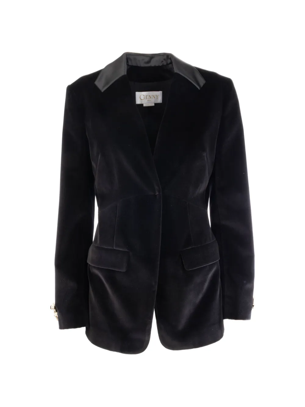 Genny crystal-embellished velvet jacket - Nero