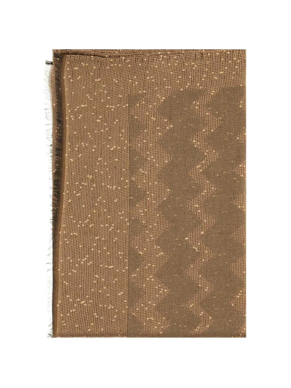 Missoni zigzag-knit sequin-embellished scarf - Marrone