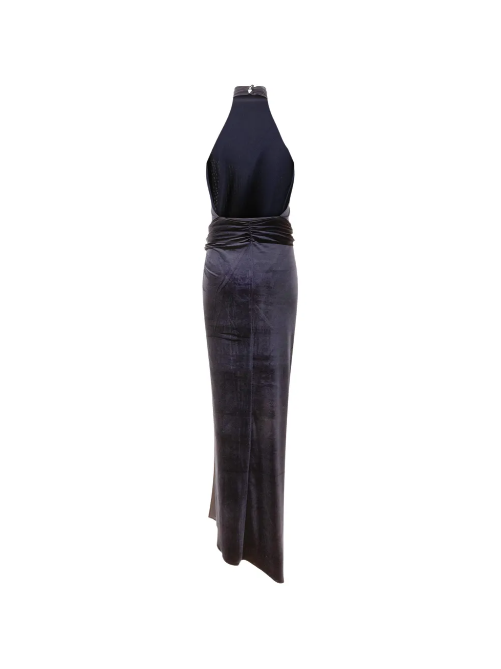 THE ANDAMANE Jessie velvet-effect maxi dress Blauw