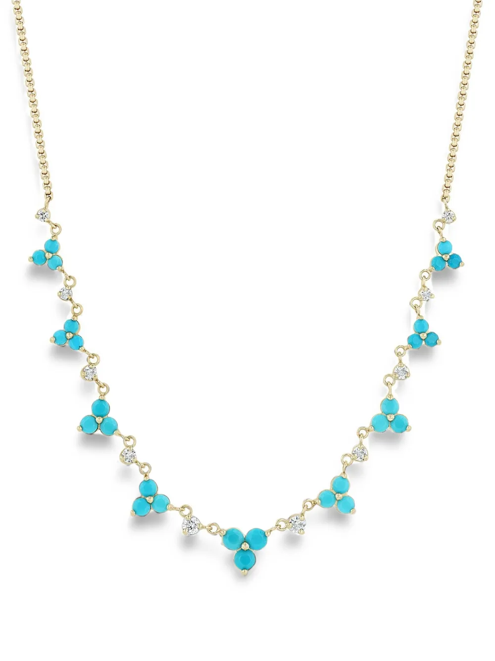 Zoë Chicco turquoise and diamond necklace - Oro