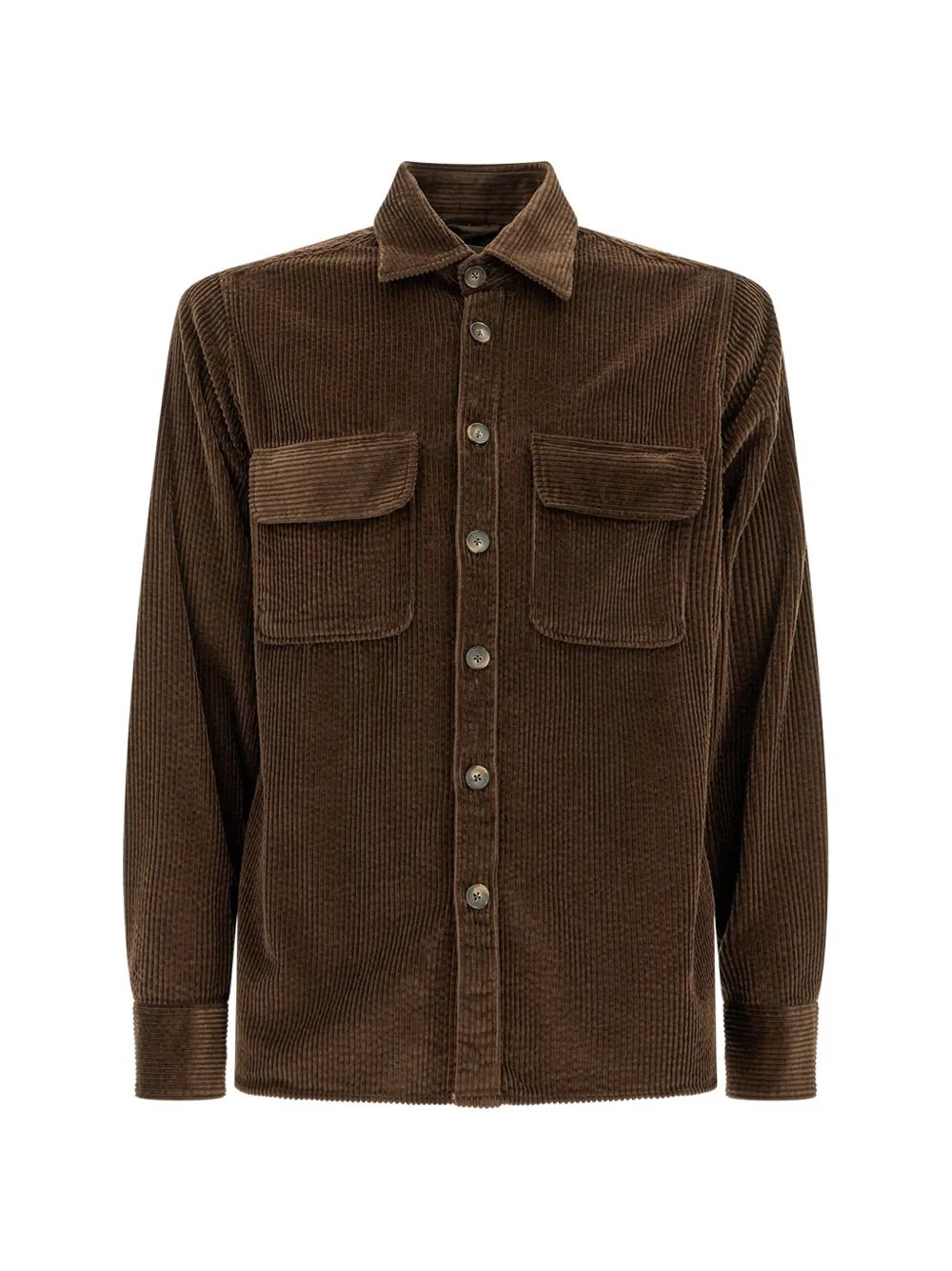 Tintoria Mattei corduroy-textured shirt jacket - Braun