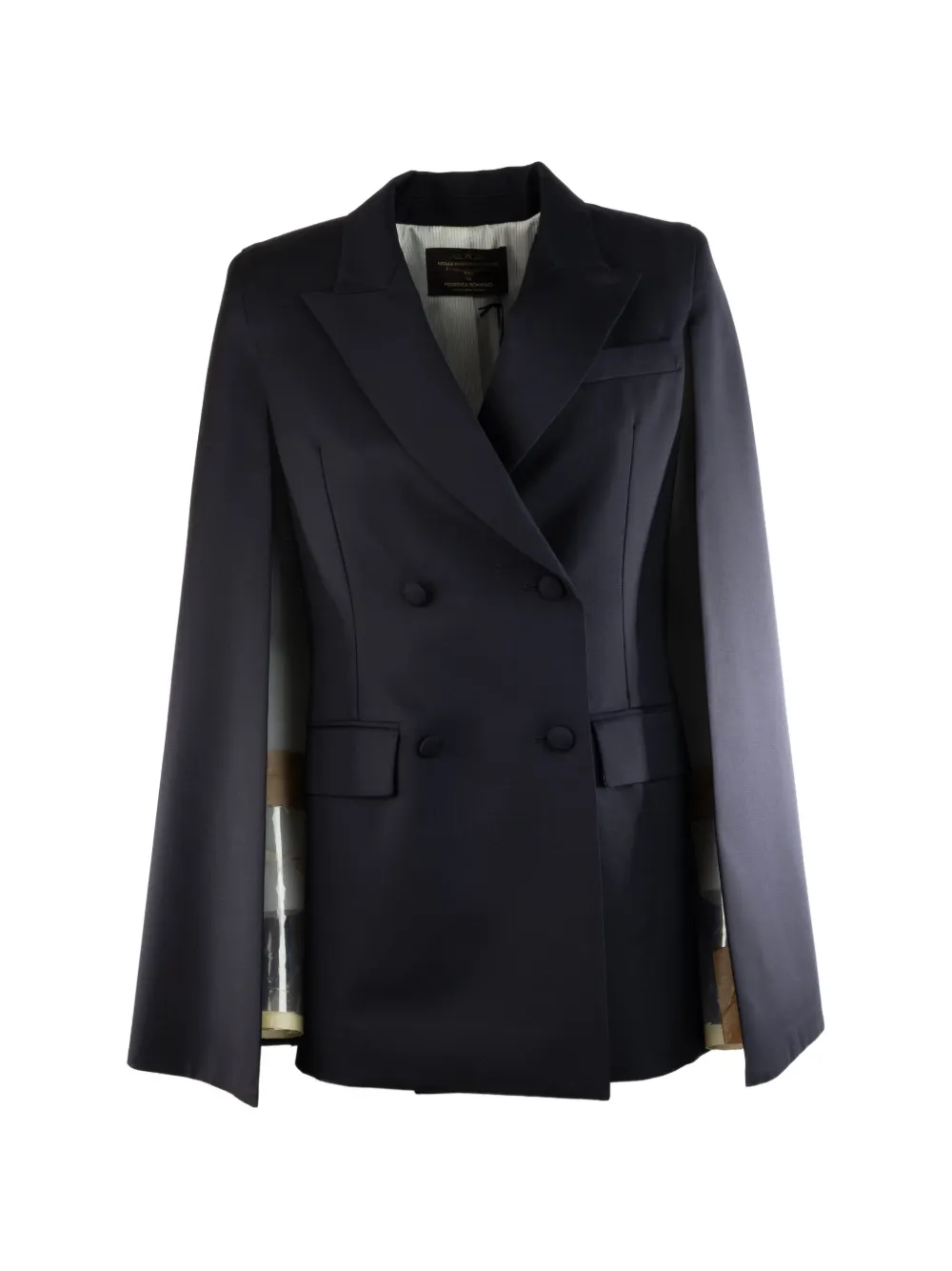 Federica Bonifaci double-breasted cape jacket - Blau