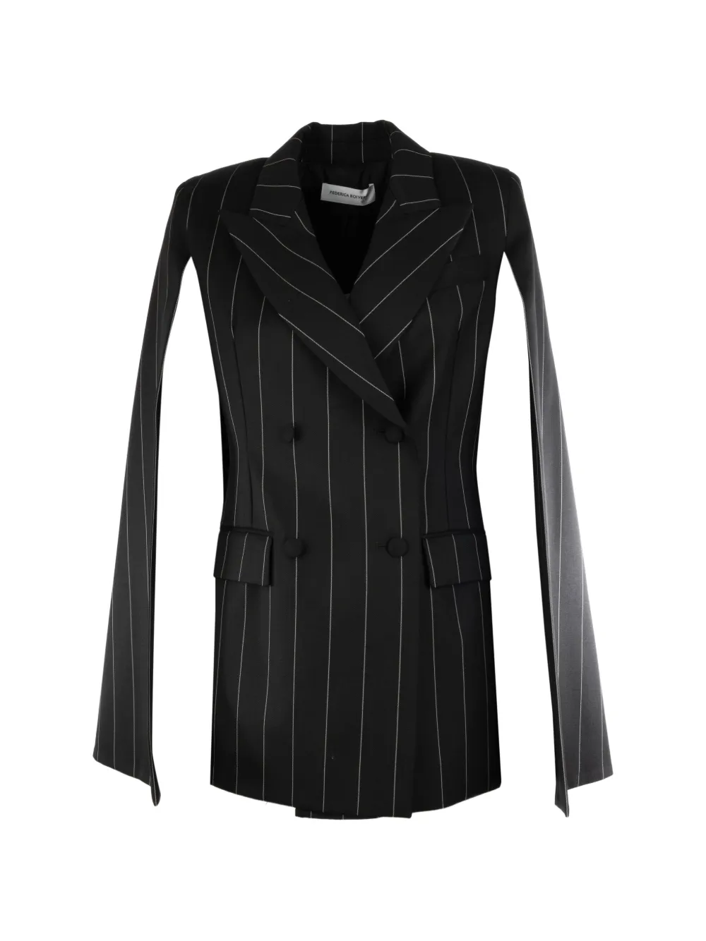 Federica Bonifaci pinstriped double-breasted jacket - Schwarz