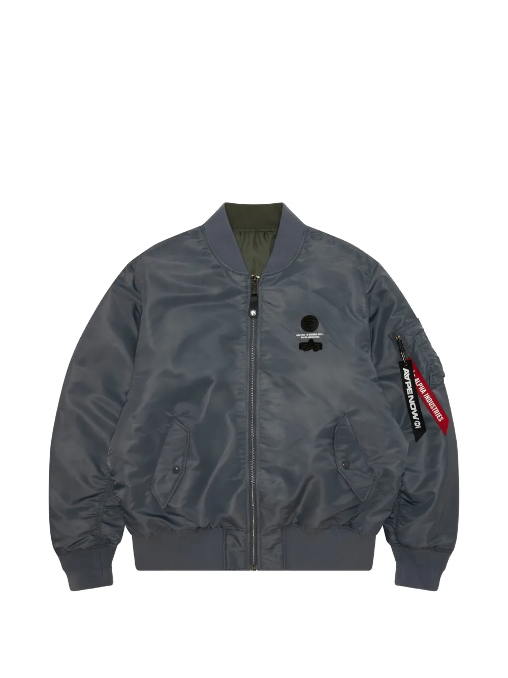 AAPE BY *A BATHING APE® x Alpha embroidery bomber jacket - Grey