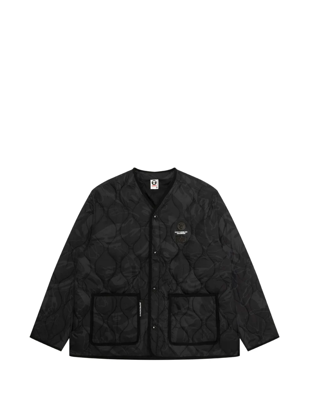 AAPE BY *A BATHING APE® x Alpha AAPENOW Moonface quilted jacket - Black