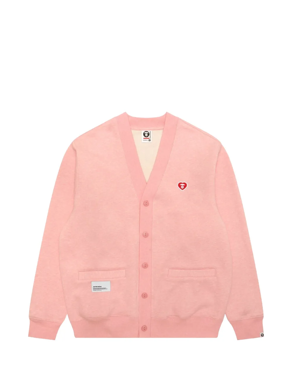 AAPE BY *A BATHING APE® AAPENOW heart-embroidered cardigan - Pink